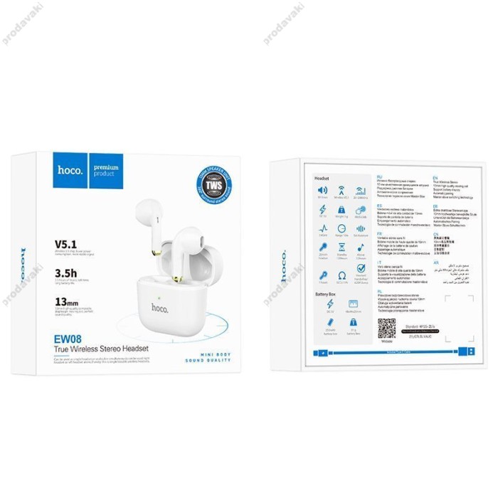 Бездротові Bluetooth навушники HOCO EW08 Studious true wireless headset BT 5.1 White